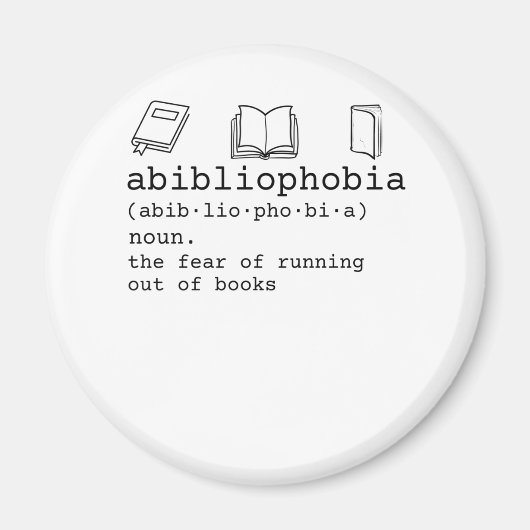 Abibliophobia definition book reading teacher magneet (Voorkant)