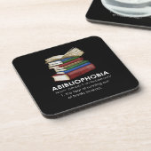 Abibliophobia Funny Reading Book Reader Bookworm Bier Onderzetter (Linkerzijde)