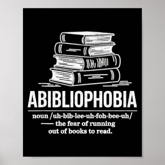 Abibliophobia grappige lezer definitie boekenliefh poster (Voorkant)