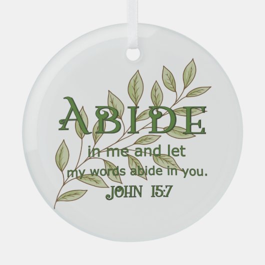 Abide bij mij Christelijk Glas Ornament (Voorkant)