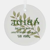Abide bij mij Christelijk Glas Ornament (Achterkant)