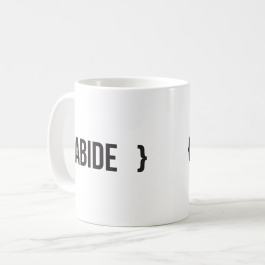 Abide - Brackset - zwart en wit Koffiemok (Voorkant links)