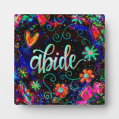 Abide  Floral ONE WORD Inspirivity Plaque Fotoplaat (Voorkant)