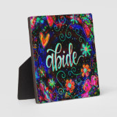 Abide  Floral ONE WORD Inspirivity Plaque Fotoplaat (Voorkant)