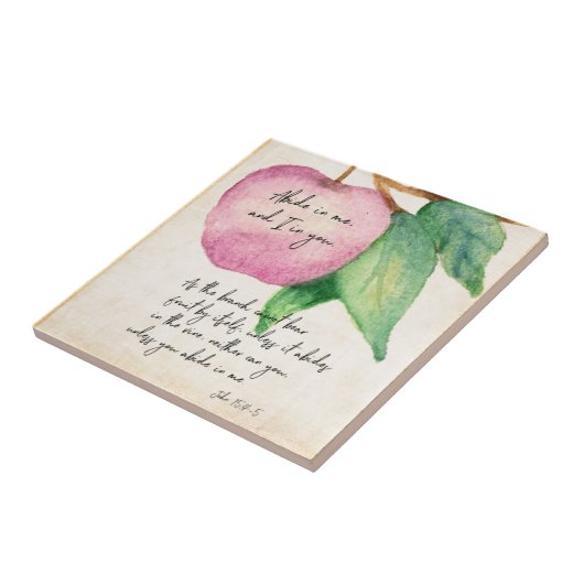 Abide Fruitful Apple 2-keramische Tegel Tegeltje (Zijkant)