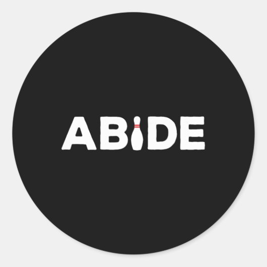 Abide - Het Bowling Pin Shirt Ronde Sticker (Voorkant)