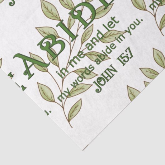 Abide in me Christelijk weefselpapier Tissuepapier (Detail)