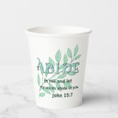 Abide in me Scripture Verse John 15:7 Papieren Bekers (Voorkant)