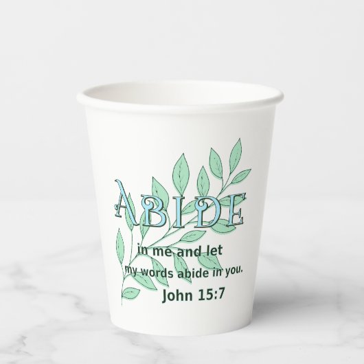 Abide in me Scripture Verse John 15:7 Papieren Bekers (Voorkant)