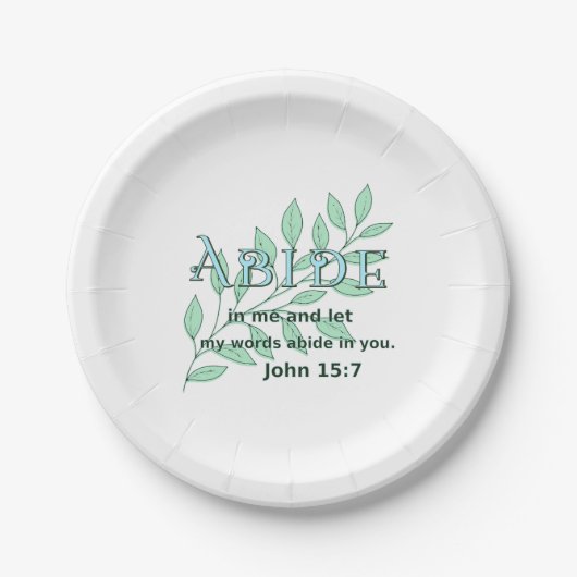 Abide in me Scripture Verse John 15:7 Papieren Bordje (Voorkant)