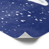 "Abide" meisje en vliegende vogel tegen de nachtel Poster (Hoek)