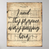 Abide met me Manuscript Hymn Druk Poster (Voorkant)