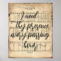 Abide met me Manuscript Hymn Druk