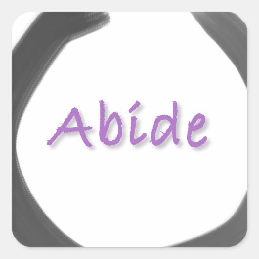 Abide Zen Buddhist Enso Cirkel Vierkante Sticker (Voorkant)