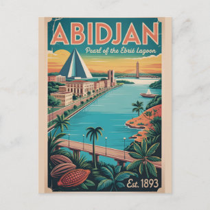 Abidjan Ivoorkust Retro Reisposter Kunst Briefkaart