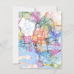 Abidjan Ivoorkust Stadsplattegrond Briefkaart