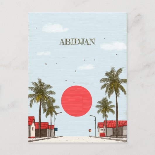 Abidjan Ivoorkust Travel Briefkaart (Voorkant)