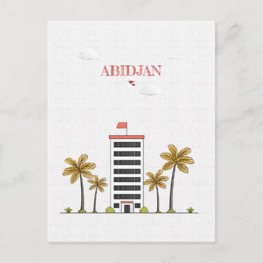 Abidjan Ivoorkust Travel Briefkaart (Voorkant)