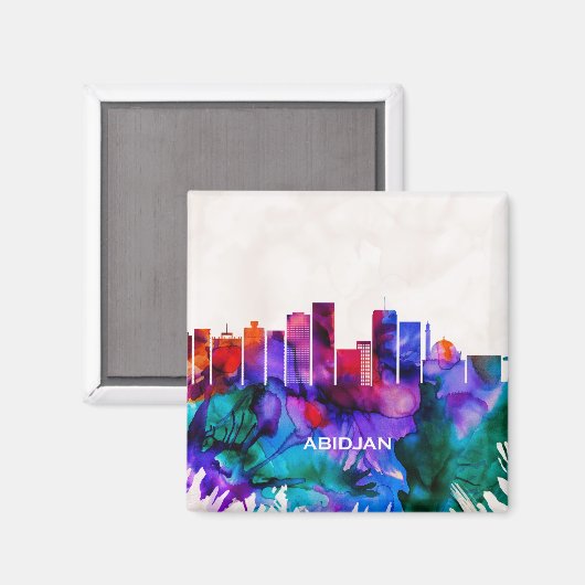 Abidjan Skyline Magneet (Voorkant / Achterkant)