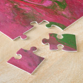 Abigail 2 Crazy Roze Groen Abstract Puzzel (Zijkant)