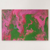 Abigail 2 Crazy Roze Groen Abstract Puzzel (Horizontaal)