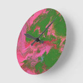 Abigail 2 Crazy Roze Groen Abstracte Klok (Hoek)