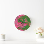 Abigail 2 Crazy Roze Groen Abstracte Klok (Huis)