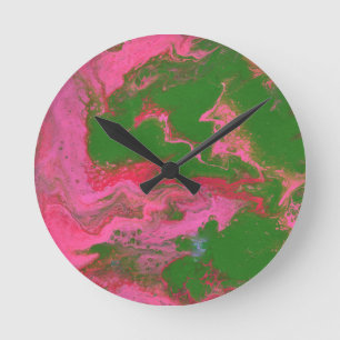 Abigail 2 Crazy Roze Groen Abstracte Klok