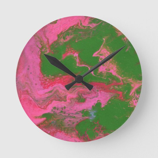 Abigail 2 Crazy Roze Groen Abstracte Klok (Voorkant)