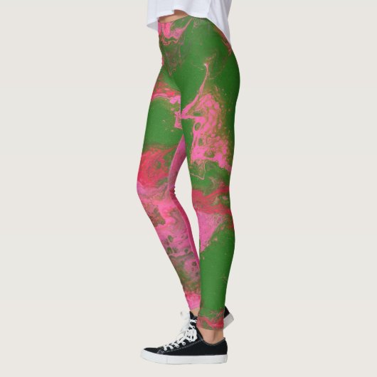 Abigail 2 Crazy Roze Groen Abstracte Leggings (Links)