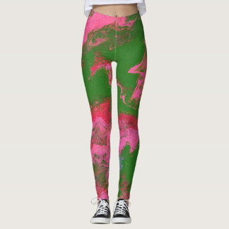 Abigail 2 Crazy Roze Groen Abstracte Leggings