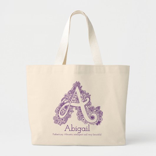 Abigail A doedle monogram canvas tas (Voorkant)