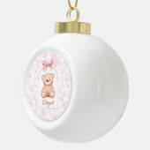 Abigail | Aangepaste Roze Teddybeer Nursery Design Keramische Bal Ornament (Rechts)