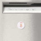Abigail | Aangepaste Roze Teddybeer Nursery Design Magneet (Insitu (Vaatwasser))
