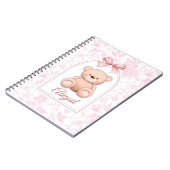 Abigail | Aangepaste Roze Teddybeer Nursery Design Notitieboek (Linkerzijde)