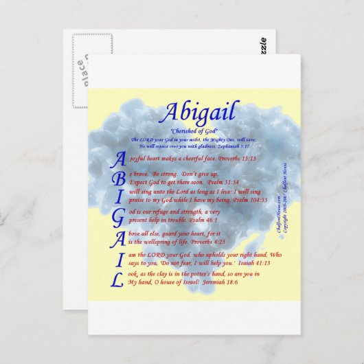 Abigail Acrostic Briefkaart (Voorkant / Achterkant)