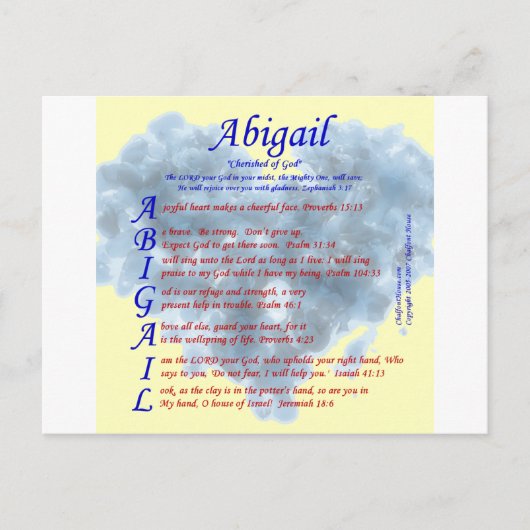 Abigail Acrostic Briefkaart (Voorkant)