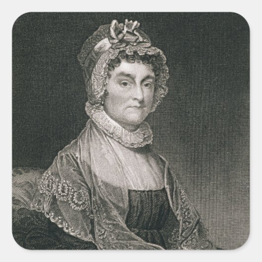 Abigail Adams, gegraveerd door G.F. Storm (fl.c.18 Vierkante Sticker (Voorkant)