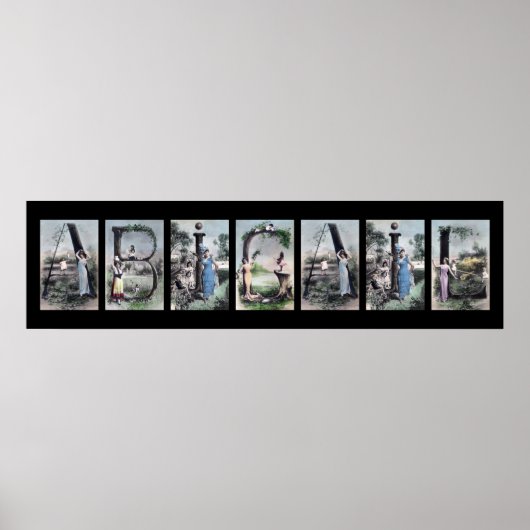 ABIGAIL Alfabet Letter Name Art Poster (Voorkant)