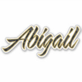Abigail black gold Lettering Aufkleber Sticker (Voorkant)