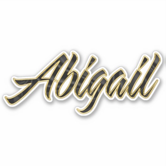 Abigail black gold Lettering Aufkleber Sticker (Voorkant)