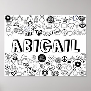 'ABIGAIL' Color-it-Yourself-contourontwerp Poster