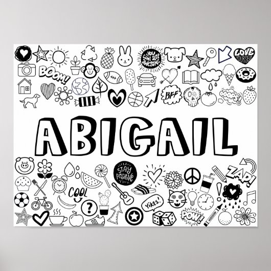 'ABIGAIL' Color-it-Yourself-contourontwerp Poster (Voorkant)