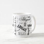 Abigail Custom Name  Black White Coffee Mug Koffiemok (Voorkant rechts)