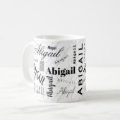 Abigail Custom Name  Black White Coffee Mug Koffiemok (Voorkant links)