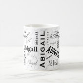 Abigail Custom Name  Black White Coffee Mug Koffiemok (Center)