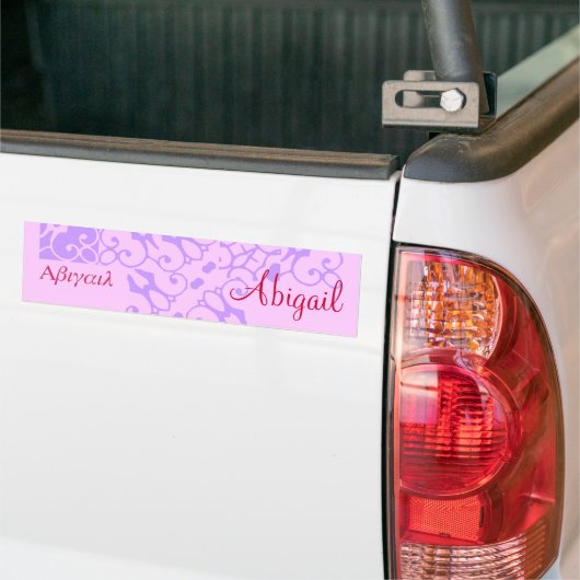 Abigail Designer Name III Bumpersticker (Op Truck)