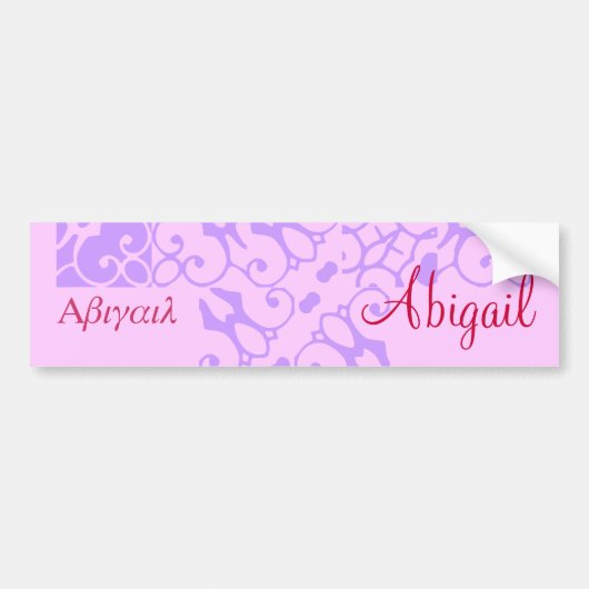 Abigail Designer Name III Bumpersticker (Voorkant)