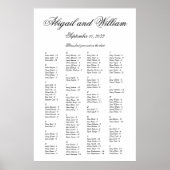 Abigail Elegant Alfabetical Wedding Seding Chart Poster (Voorkant)