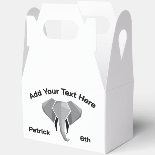 ABIGAIL - Elephant Head Age Naam Tekst Bedankdoosjes (Open)